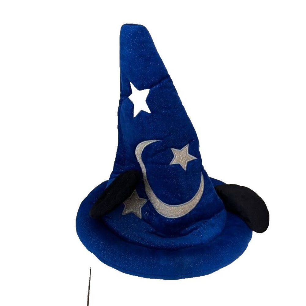 Disney Parks Sorcerer Mickey Plush Hat Blue Fantasia Adult One Size